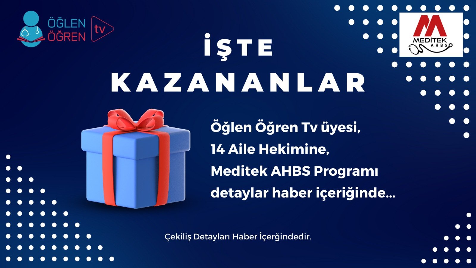 27.03.2024 tarihinde Meditek AHBS 14 Mart Çekiliş Sonuçları  başlıklı programımız Öğlen Öğren TV ekranlarından canlı yayınlanacaktır